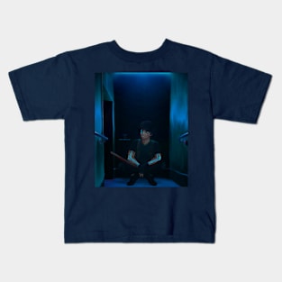 Cyberpunk style assassin blue Kids T-Shirt